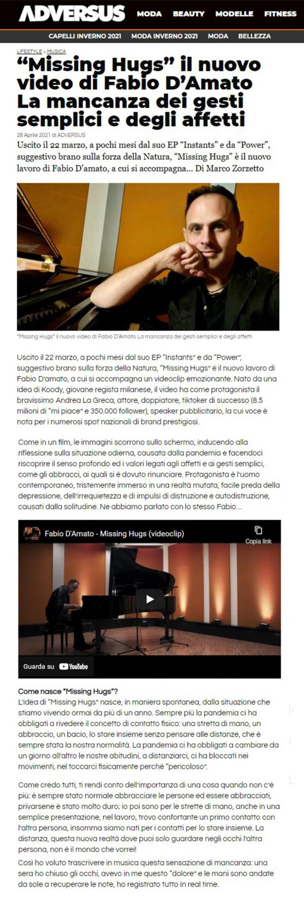 Fabio D'Amato su Adversus del 28-04-2021